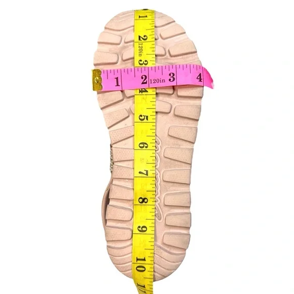 Skechers Foamies Footsteps Blush Sandal Sz 8 “How Extra” Pearl Sparkle Luxe Foam - Picture 12 of 13